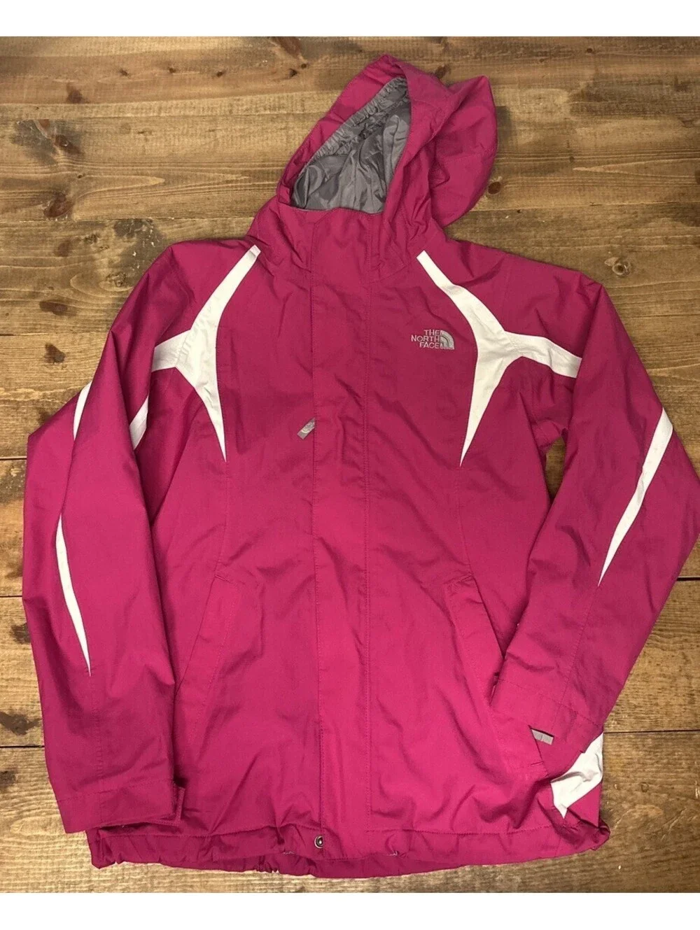 The North Face Girls Windbreak L(14-16) Jacket Fuchsia Hooded Zip Mesh Lined